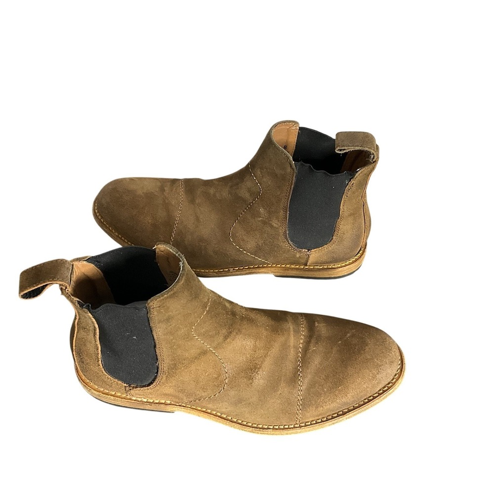 Handmade Brown Suede Chelsea‎ Boots Cap Toe Ankle Boot Mens Size 8